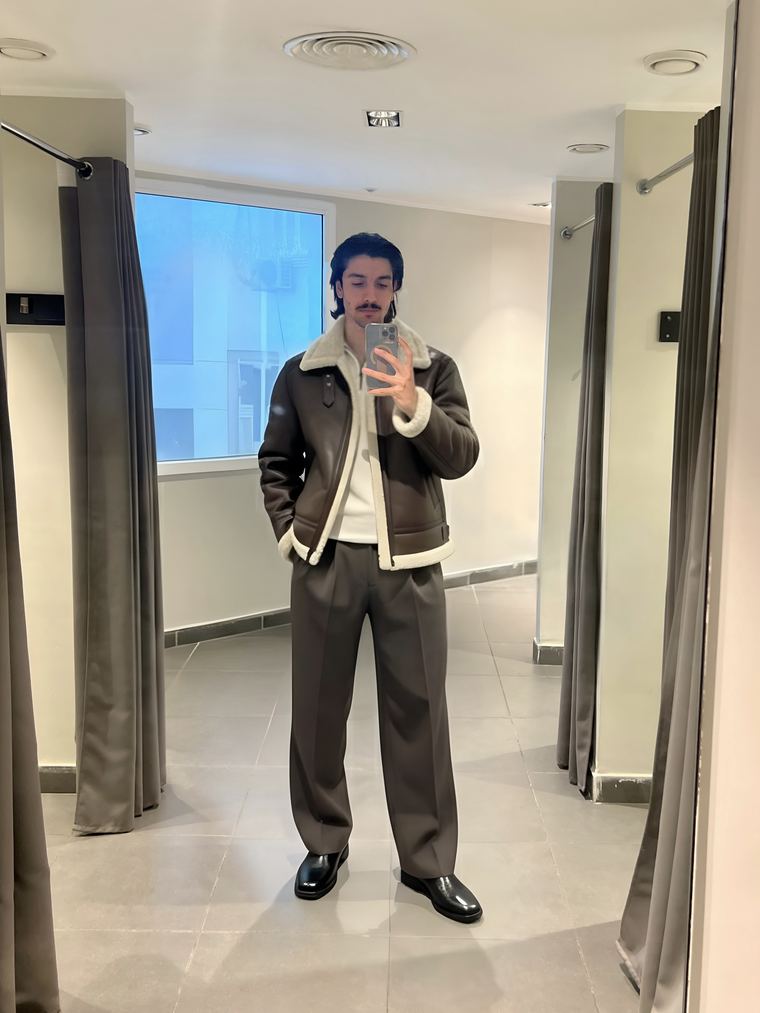 Hazem Telmoudi in a shearling jacket